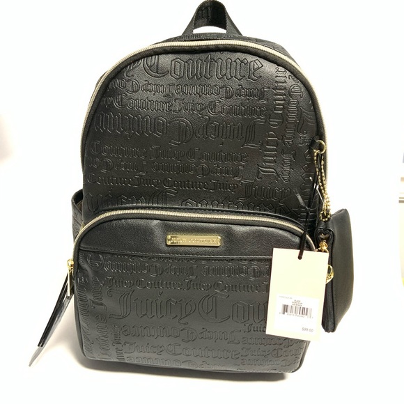juicy couture black leather backpack